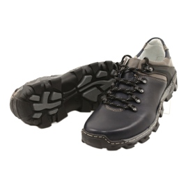 Bednarek Polish Shoes Scarpe da trekking da uomo in pelle 116 blu navy grigio 3