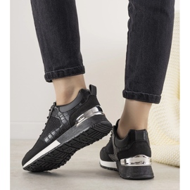 Sneakers nere con motivo in pelle di coccodrillo Zariza nero 1