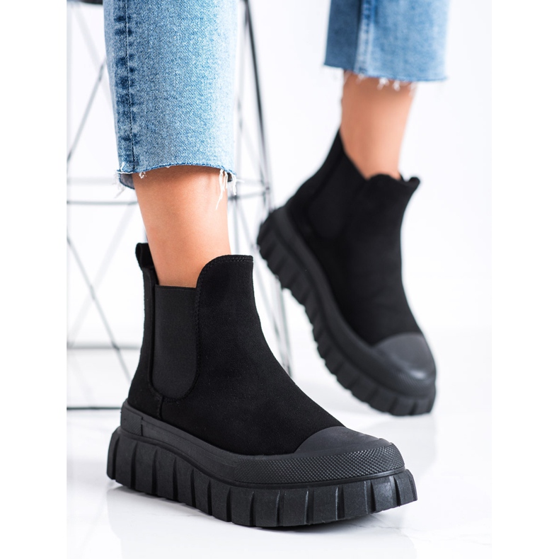SHELOVET Stivaletti Chelsea alla moda sulla piattaforma nero 2