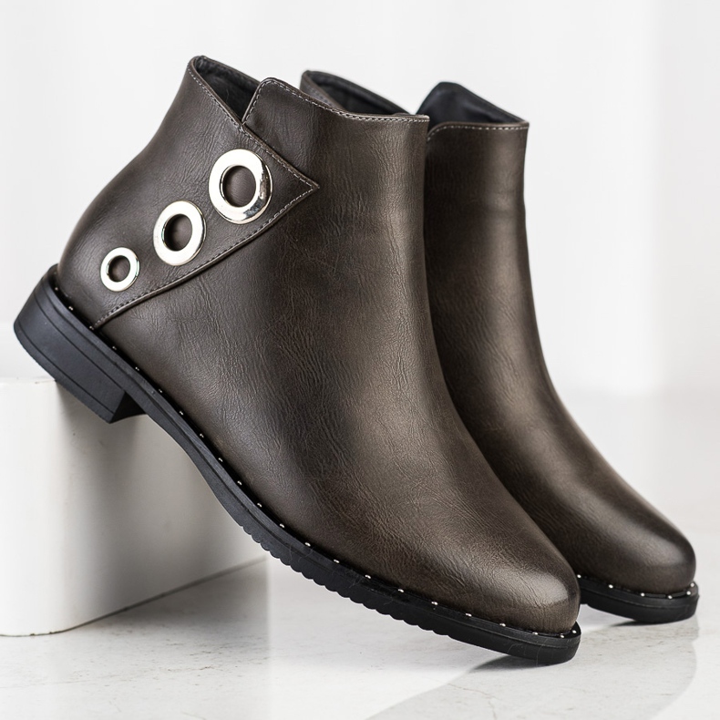 Goodin Stivali con ornamenti d'argento marrone 1