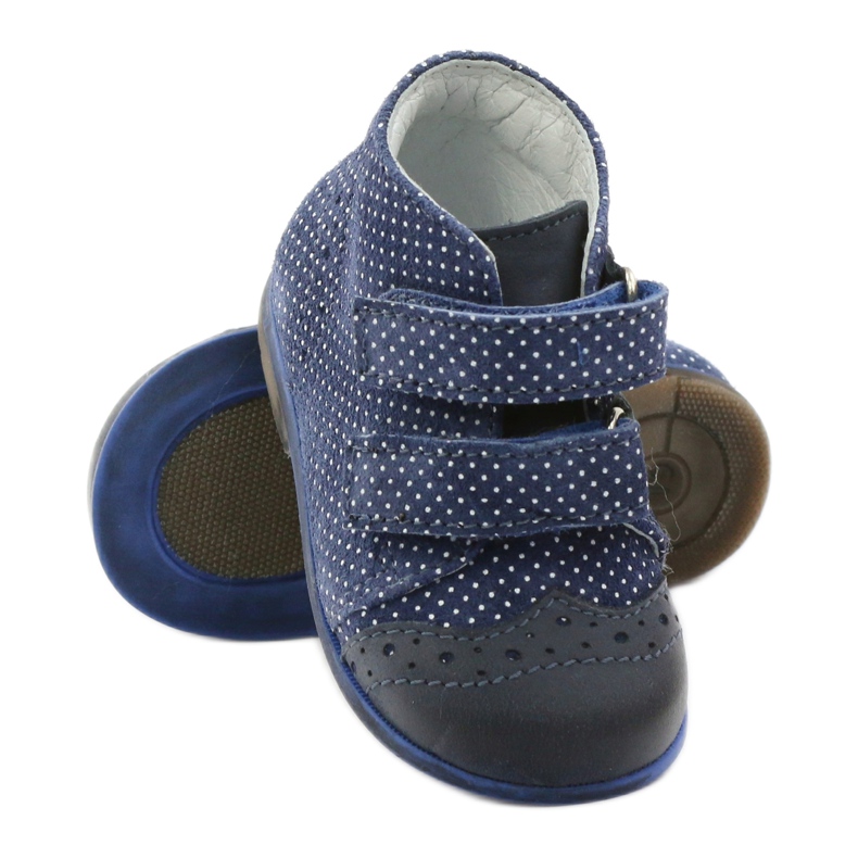 Stivali in pelle femminile blu blu blu punti hugotti bianco 3