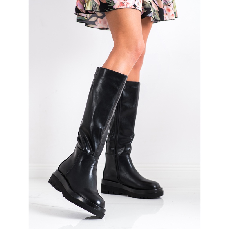 Seastar Stivali con plateau alla moda nero 1