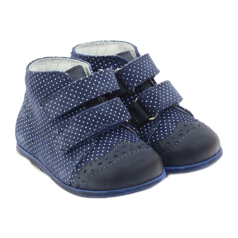 Stivali in pelle femminile blu blu blu punti hugotti bianco 4