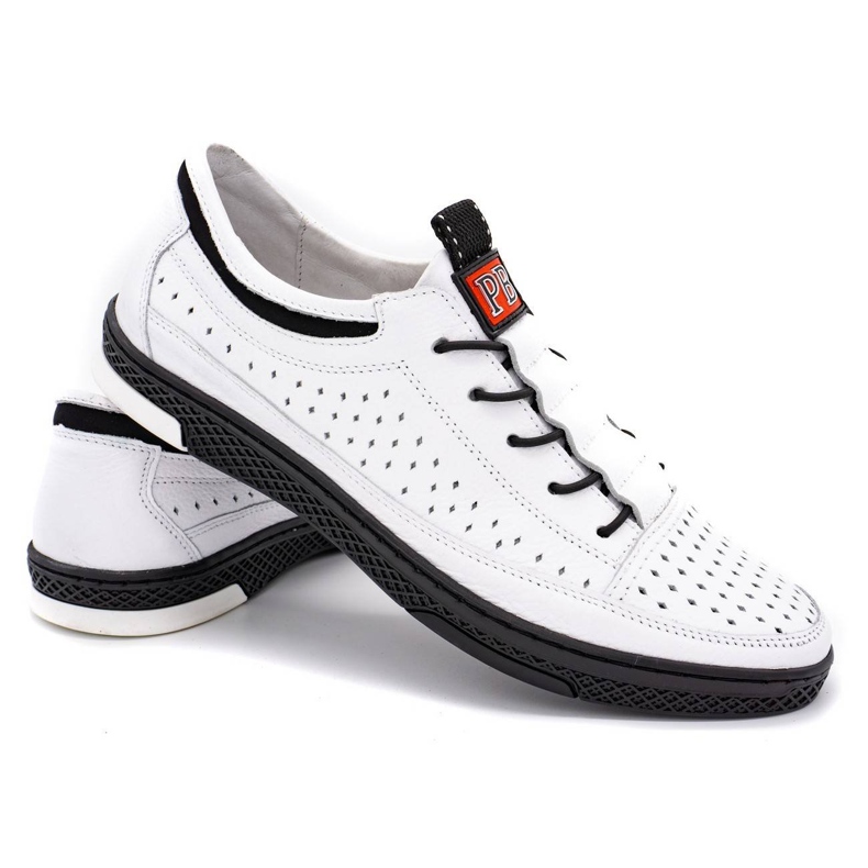 Polbut Scarpe estive da uomo in pelle K22 bianche bianco 3