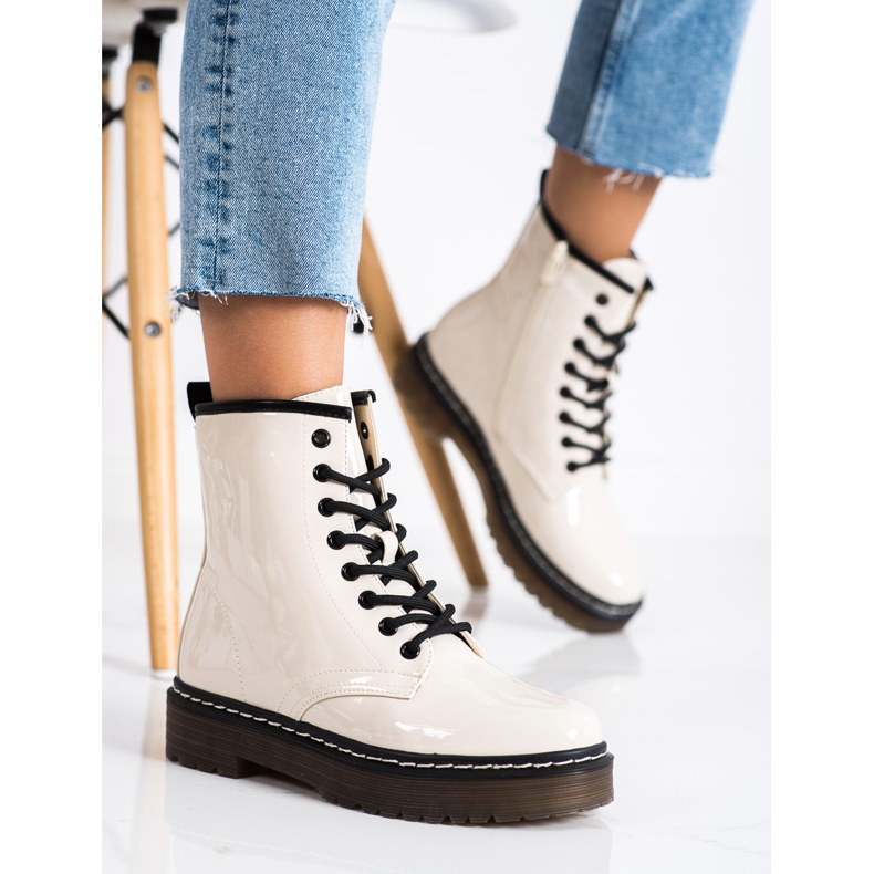 SHELOVET Stivali Da Lavoro Beige Con Pelliccia 2
