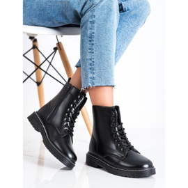 SHELOVET Stivali stringati alla moda nero 2