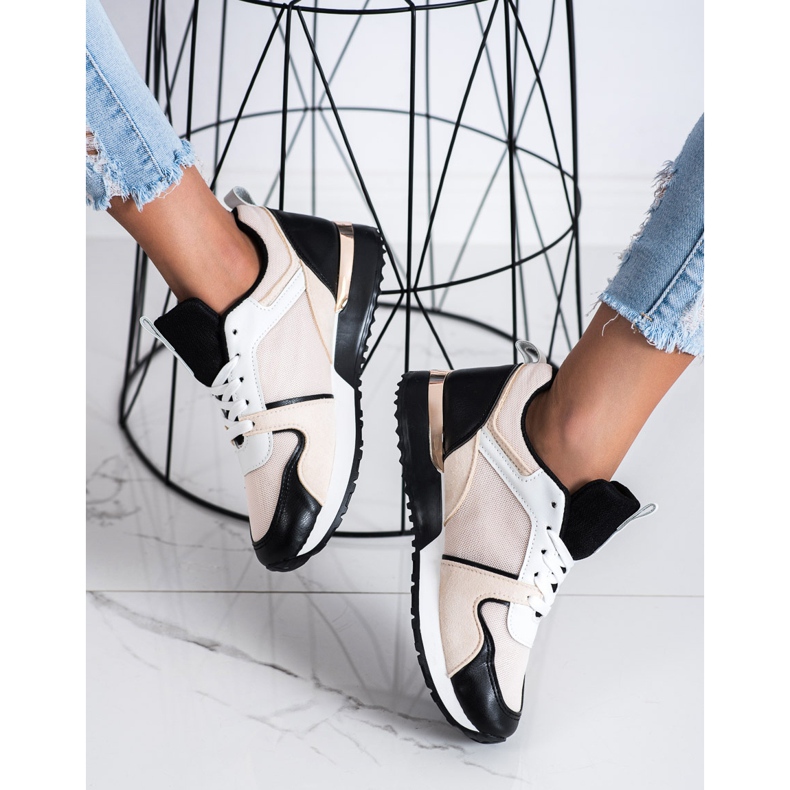 SHELOVET Sneakers Colorate Con Rete beige nero 1