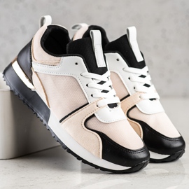 SHELOVET Sneakers Colorate Con Rete beige nero 2
