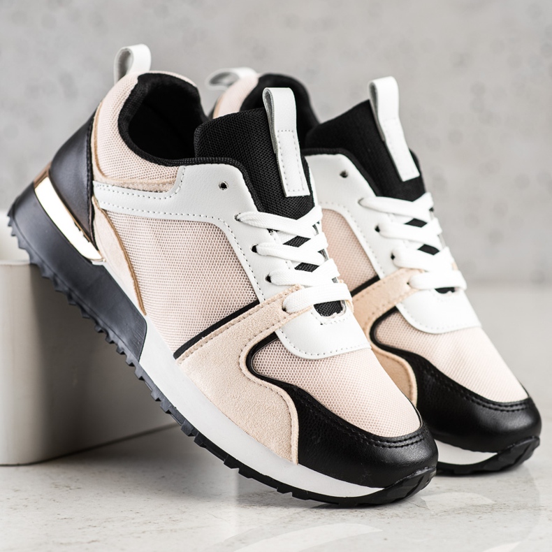 SHELOVET Sneakers Colorate Con Rete beige nero 2