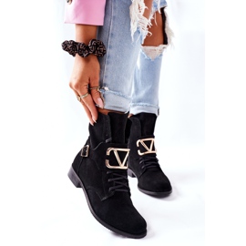 Stivali da donna in pelle scamosciata neri Nicole 2676 nero 2