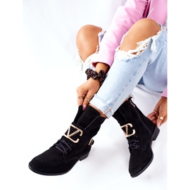 Stivali da donna in pelle scamosciata neri Nicole 2676 nero 1
