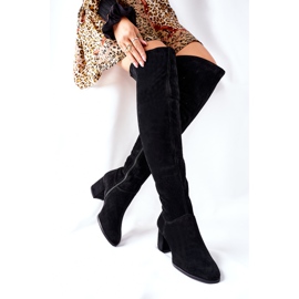 Stivali neri in pelle scamosciata Nicole 2582 nero 1