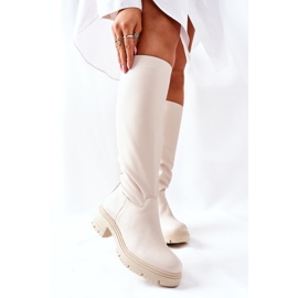 Stivali in pelle beige Nicole 2685 2