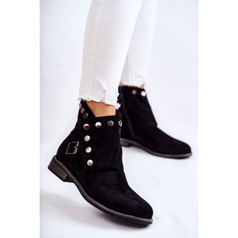 S.Barski Stivali Da Donna In Camoscio Con Fibbia S. Barski Black Merk nero 1