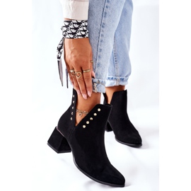 Lewski Shoes Stivali da donna in pelle scamosciata con intagli Lewski Black 3074 / B nero 1