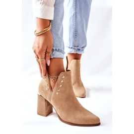 Lewski Shoes Stivaletti Da Donna In Pelle Scamosciata Con Ritagli Lewski Beige Sabbia 3075 marrone 2