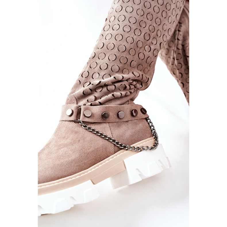 Lewski Shoes Stivali da donna in pelle Lewski Cappuccino Suede 2866 marrone 1