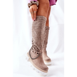 Lewski Shoes Stivali da donna in pelle Lewski Cappuccino Suede 2866 marrone 2