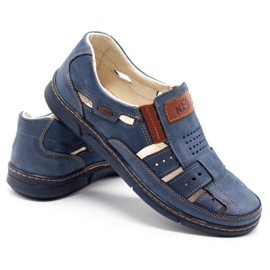 Olivier Scarpe uomo traforate 601 per l'estate blu navy 3