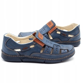 Olivier Scarpe uomo traforate 601 per l'estate blu navy 4