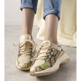 Sneakers beige su suola alta Lissa 1