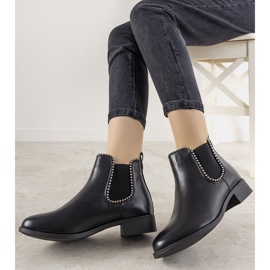 Classici stivaletti neri con elastico e borchie Merino nero 1