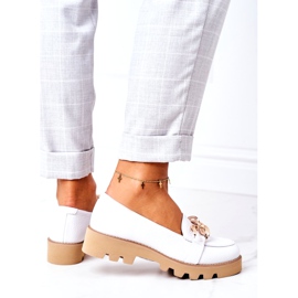 Mocassini in pelle Lewski Shoes 3040 Bianco 3