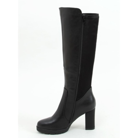 Stivali neri con tacco alto e tomaia flessibile Y8607 Black nero 1
