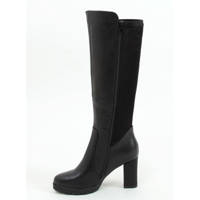 Stivali neri con tacco alto e tomaia flessibile Y8607 Black nero 1