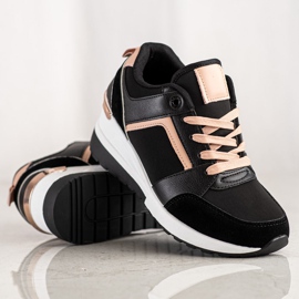 SHELOVET Scarpe da ginnastica con zeppa nero 1