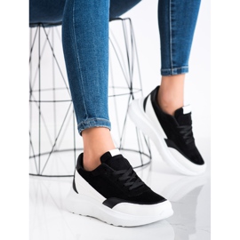 SHELOVET Sneakers in pelle scamosciata nera nero 2