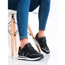 SHELOVET Scarpe sportive in ecopelle nero 1