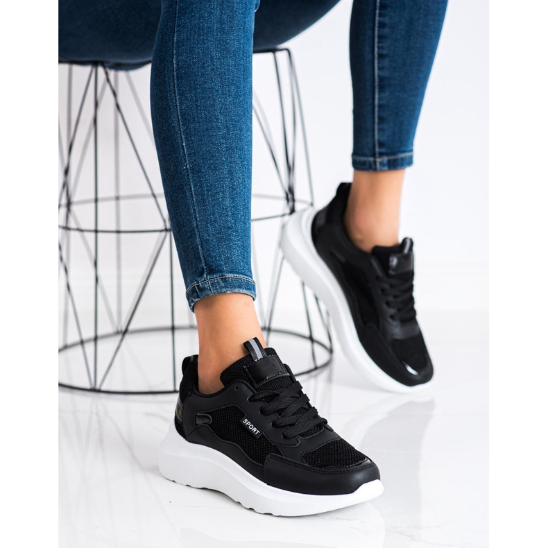 SHELOVET Scarpe sportive sulla piattaforma nero 1