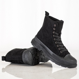 Seastar Sneakers alte in pelle scamosciata nero 4