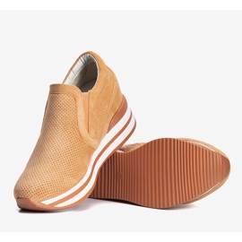 Sneakers con zeppa arancioni di Mina arancia 1
