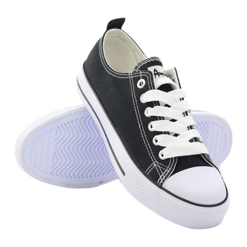 American Club Classiche sneakers nere scarpe American DSLN-01 nero 3
