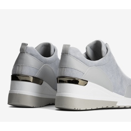 Sneakers con zeppa Velasco in camoscio grigio 1