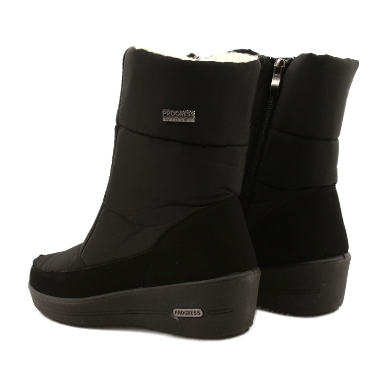 Stivali da neve leggera femminile sul progresso pelliccia Progj-22-126 Nero 3