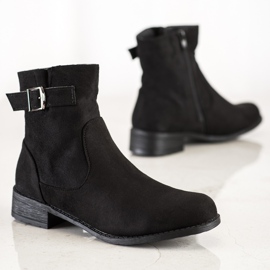 SHELOVET Stivaletti casual in pelle scamosciata nero 1