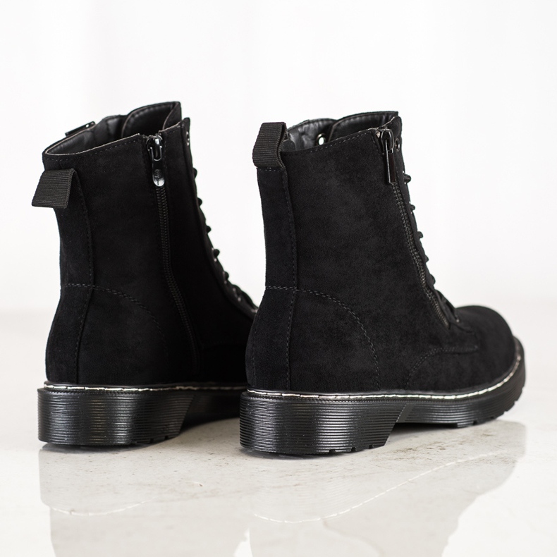 SHELOVET Trappers neri con cerniera decorativa nero 1