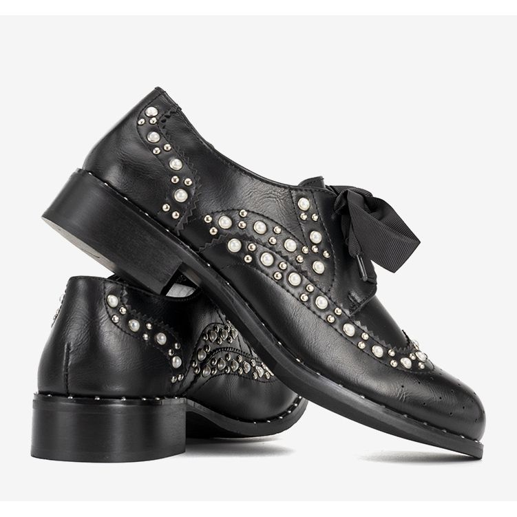 Stringate nere con borchie Delvis nero 1