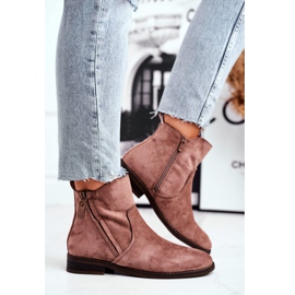 Evento Stivali Jodhpur, zip in suede Beige marrone 1