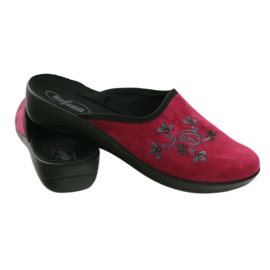 Scarpe da donna Befado 552D004 pantofole bordeaux rosso multicolore 3