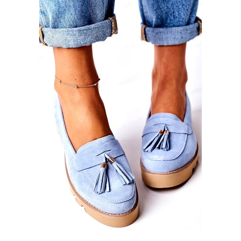 Mocassini in camoscio Lewski Shoes 3053 Blu 2