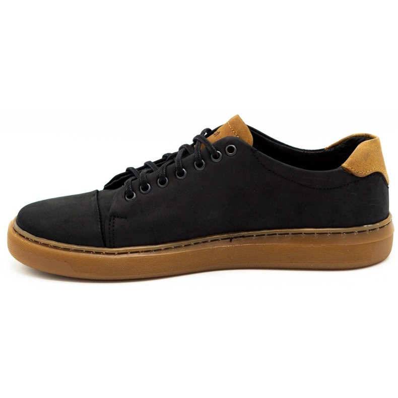 Polbut Scarpe da uomo in pelle 2109 nere con marrone nero 1