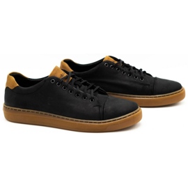 Polbut Scarpe da uomo in pelle 2109 nere con marrone nero 2