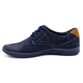 KOMODO Scarpe casual da uomo in pelle 858K blu navy 1