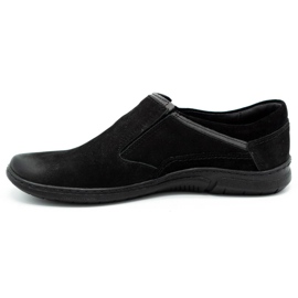 KOMODO Scarpe slip-on uomo in pelle nere 860K nero 1