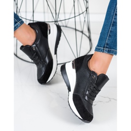 SHELOVET Sneakers con zeppa leggera nero 1