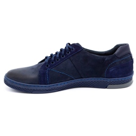 KOMODO Scarpe casual da uomo in pelle 884K blu navy 1
